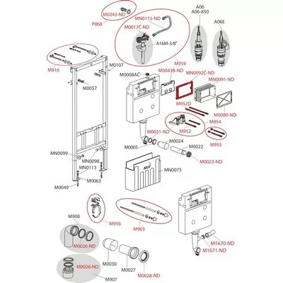 Alcaplast AM101 1000 mm Sádromodul beépíthető WC tartály szerelőkerettel fali WC részére (AM101-1000)