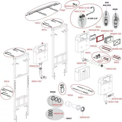 Alcaplast AM102 850 mm szerelőkeretes WC tartály panel lakásba (AM102-850)