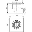 Alcapalst APV3 padló összefolyó oldalsó kifolyású APV3