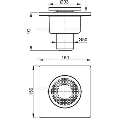Alcaplast APV4 műanyag alsó kifolyású padlólefolyó (APV4)