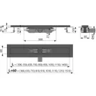 Alcaplast APZ101Black-550 zuhanyfolyóka peremmel rácshoz APZ101BLACK-550