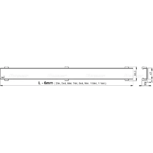 Alcaplast APZ106 Professional Low zuhanyfolyóka tömör rácsokhoz 300 mm APZ106-300