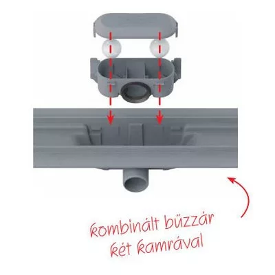 Alcaplast APZ8 550 zuhanyfolyóka szegéllyel KOMPLETT (APZ8-550)