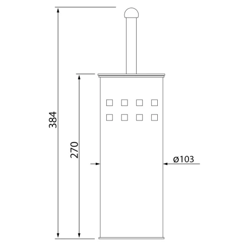 AQUALINE SIMPLE LINE szabadonálló WC-kefe tartó, átm:100x375mm, fehér (04002W)