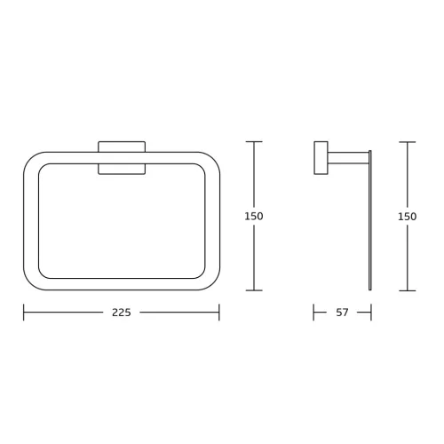 AQUALINE APOLLO törölközőtartó, króm (1416-06)