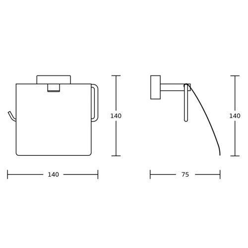 AQUALINE APOLLO WC-papírtartó, króm (1416-20)