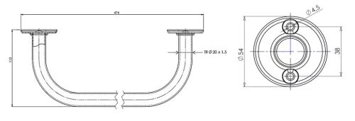 Aqualine WHITE LINE egykaros törölközőtartó, 500 mm, fehér (8010)