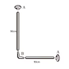 AQUALINE sarok zuhanyfüggönytartó, átm:2,5cmx90x90cm, alumínium/fehér (AC9090)
