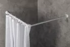 AQUALINE sarok zuhanyfüggönytartó, átm:2,5cmx90x90cm, alumínium/fehér (AC9090)