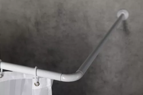 AQUALINE sarok zuhanyfüggönytartó, átm:2,5cmx90x90cm, alumínium/fehér (AC9090)