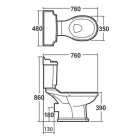 Aqualine ANTIK monoblokkos WC, hátsó kifolyású, WC-ülőkével, öblítőmechanikával, kerámia fogantyúval