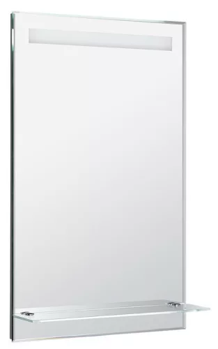 AQUALINE LED tükör világítással, üveg polc, billenő kapcsoló, 50x80cm (ATH52)