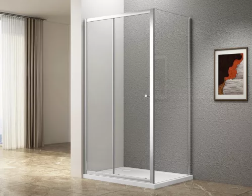 Aqualine UGGA tolóajtó oldalfallal, 1100x900mm, transzparent üveg