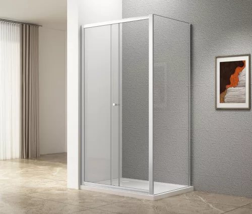 Aqualine UGGA tolóajtó oldalfallal, 1100x900mm, transzparent üveg