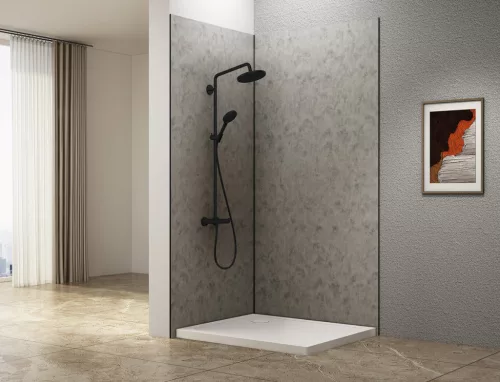 Aqualine DENIPAN zuhanyzó hátfal, 1200x2100mm, szürke beton