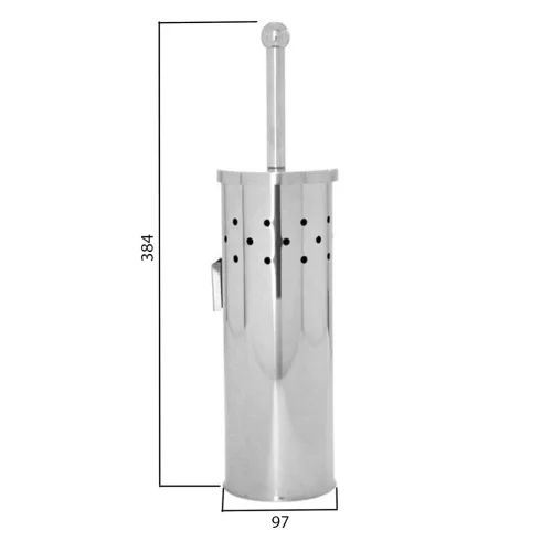 AQUALINE SIMPLE LINE fali WC-kefe, átm:100x380mm, fényes inox (GA1223)