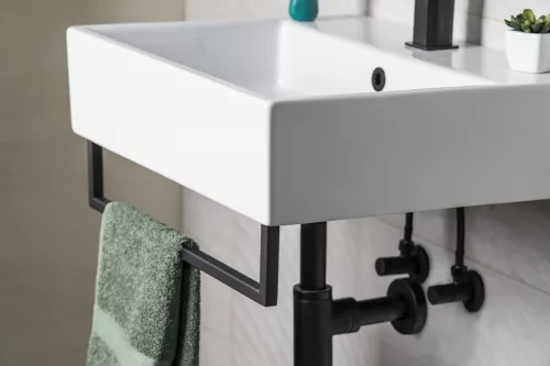 HANG törölközőtartó mosdó alá, 665x98mm, matt fekete (HG665)