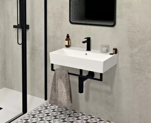 HANG törölközőtartó mosdó alá, 665x98mm, matt fekete (HG665)