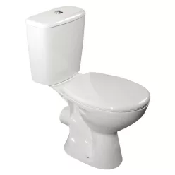 Aqualine JUAN monoblokkos WC, hátsó kifolyású, króm duál gombos öblítőmechanika 35x63cm