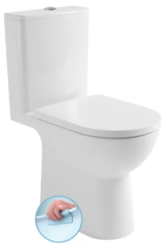 Aqualine IMALA RIMLESS Vortex monoblokkos WC, alsó/hátsó kifolyású