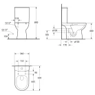 Aqualine IMALA RIMLESS Vortex monoblokkos WC, alsó/hátsó kifolyású