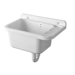 Aqualine Fali kiöntő rakodó felülettel, szifonnal, 50x34cm, PVC, fehér