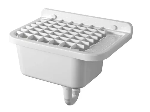 Aqualine Fali kiöntő rakodó felülettel, szifonnal, 50x34cm, PVC, fehér