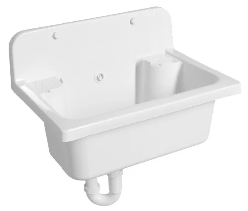 Aqualine Fali kiöntő, szifonnal, 55x37cm, PVC, fehér