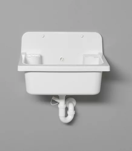 Aqualine Fali kiöntő, szifonnal, 55x37cm, PVC, fehér