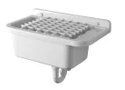 Aqualine Fali kiöntő rakodó felülettel, szifonnal, 60x34cm, PVC, fehér