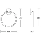 AQUALINE RUMBA kerek törölközőtartó, átm.:15,5cm, króm (RB106)