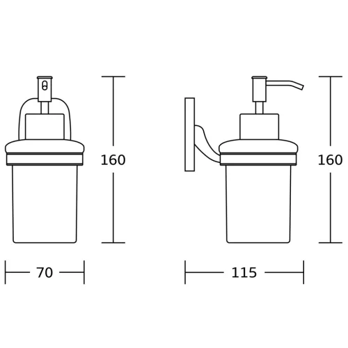 AQUALINE RUMBA fali szappanadagoló, tejüveg/króm (RB119)