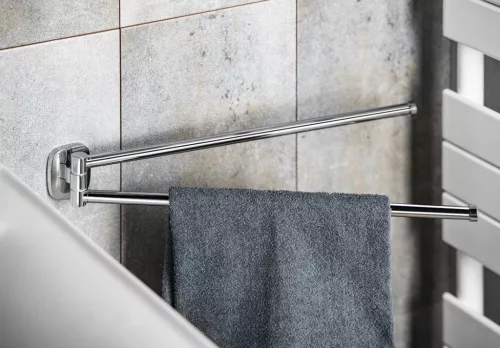 AQUALINE RUMBA mozgatható dupla törölközőtartó, 450mm, króm (RB121)