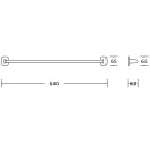 AQUALINE RUMBA törölközőtartó, méretre vágható, 600mm, króm (RB146)