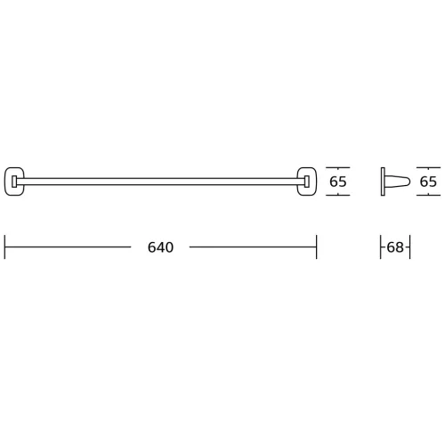 AQUALINE RUMBA törölközőtartó, méretre vágható, 600mm, króm (RB146)