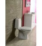 Aqualine RIGA monoblokkos WC, hátsó kifolyású, duálgombos öblítőmechanika 34,5x61cm