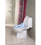 Aqualine RIGA monoblokkos WC, alsó kifolyású, duálgombos öblítőmechanika 34,5x65cm