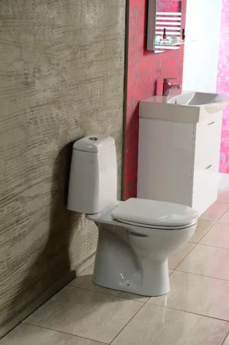 Aqualine RIGA monoblokkos WC, alsó kifolyású, duálgombos öblítőmechanika 34,5x65cm