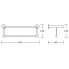 AQUALINE SAMBA fix törölközőtartó polc, 630x210mm, króm (SB114)