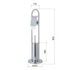 AQUALINE SAMBA álló WC-kefe és papírtartó, króm (SB131)