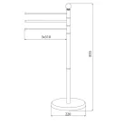 AQUALINE SAMBA szabadonálló 3 részes törölközőtartó, fényes inox (SB161)