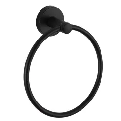 AQUALINE SAMBA törölközőtartó, kör, fekete (SB206)
