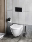 AQUALINE SAMBA WC-kefe tartó, fekete (SB208)