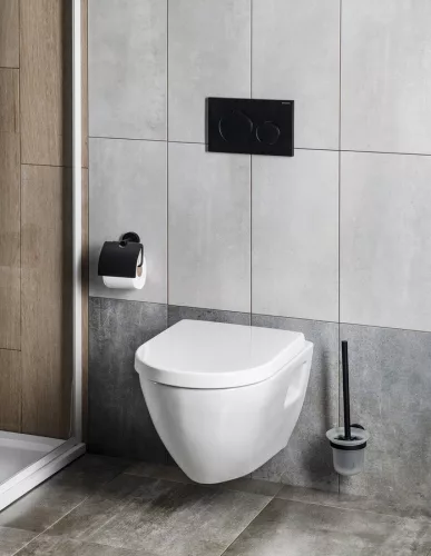 AQUALINE SAMBA WC-kefe tartó, fekete (SB208)