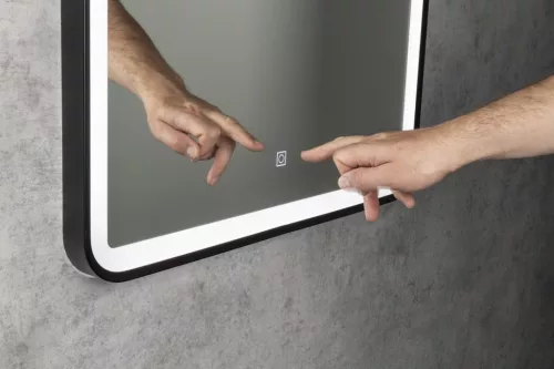 AQUALINE SWIDA LED tükör, 60x80cm, szenzoros, dimmelhető, matt fekete (SW060)