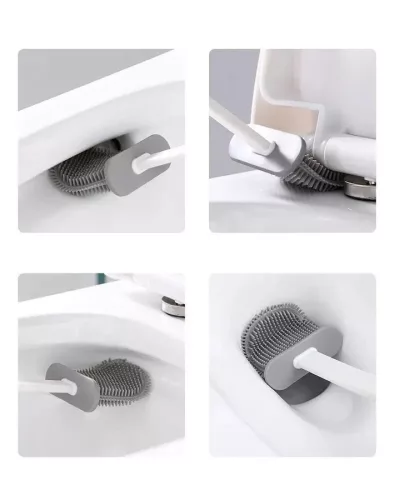 AQUALINE WC-kefe, szilikon fejjel, fehér (TF010)