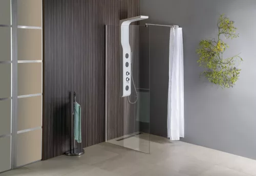 Aqualine WALK IN Fix zuhanyfal, 700mm, transzparent üveg