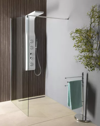 Aqualine WALK IN Fix zuhanyfal, 1200mm, transzparent üveg