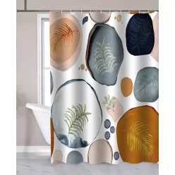 AQUALINE zuhanyfüggöny, 180x180cm, növénymintás (ZP014)