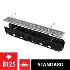 Kültéri folyóka 100 mm műanyag peremmel és horganyzott ráccsal B125